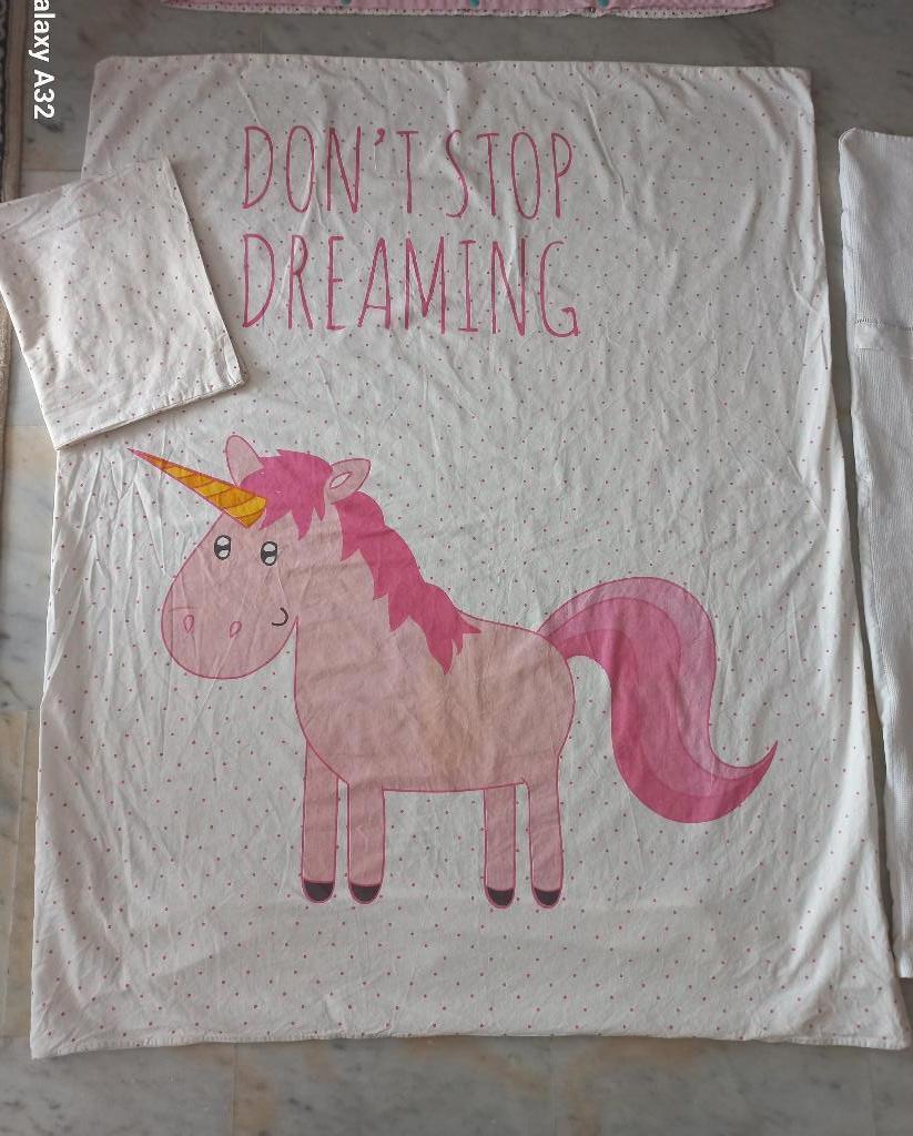 4x peuter dekbedhoes Eenhoorn, Sterren, Woezel & Pip, Meisje, Wit, Dekbedovertrek, Ophalen of Verzenden