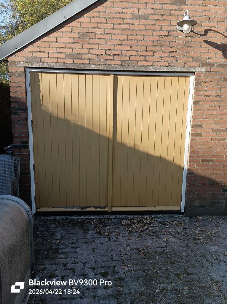 Dubbele deuren plus kozijn, Doe-het-zelf en Verbouw, Deuren en Horren, Buitendeur, 215 cm of meer, Hout, Ophalen