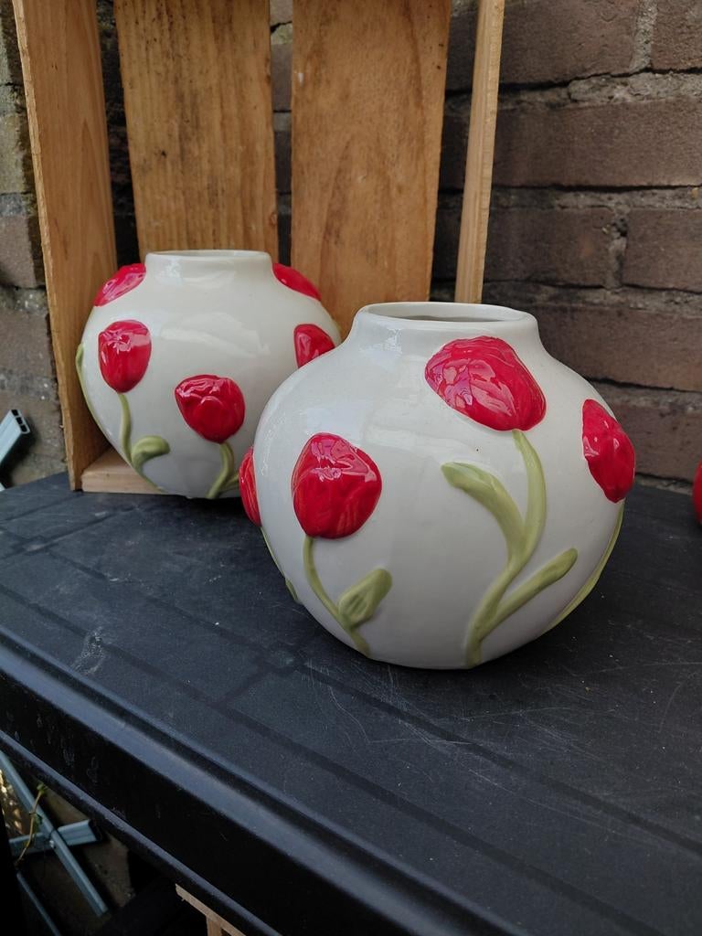 Vaas met 3D tulpen, Antiek en Kunst, Ophalen of Verzenden