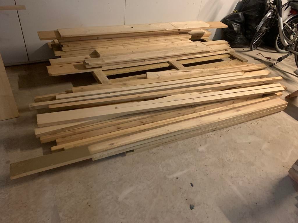 Grote partij vuren hout, Ophalen, 25 tot 50 mm, Nieuw, 200 tot 250 cm