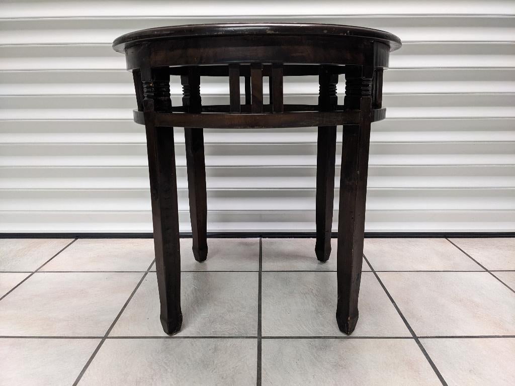 Ronde antieke houten tafel, Ophalen