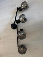Mooie lamp zwart met vier spots (glasbollen), Ophalen, Nieuw, Metaal of Aluminium, Plafondspot of Wandspot