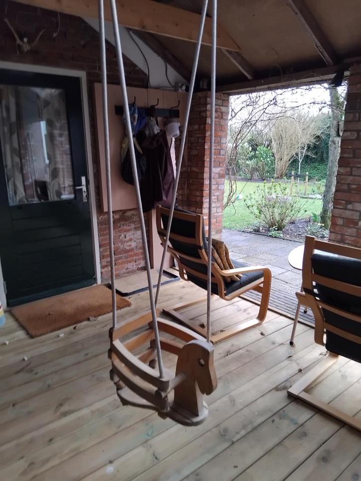 Houten schommelstoel voor peuter, Kinderen en Baby's, Speelgoed | Buiten | Speeltoestellen, Gebruikt, Schommel, Ophalen