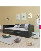 Bedbank antraciet inclusief matrassen.Nieuwprijs 319 euro!, Ophalen, Zo goed als nieuw, Tweepersoons