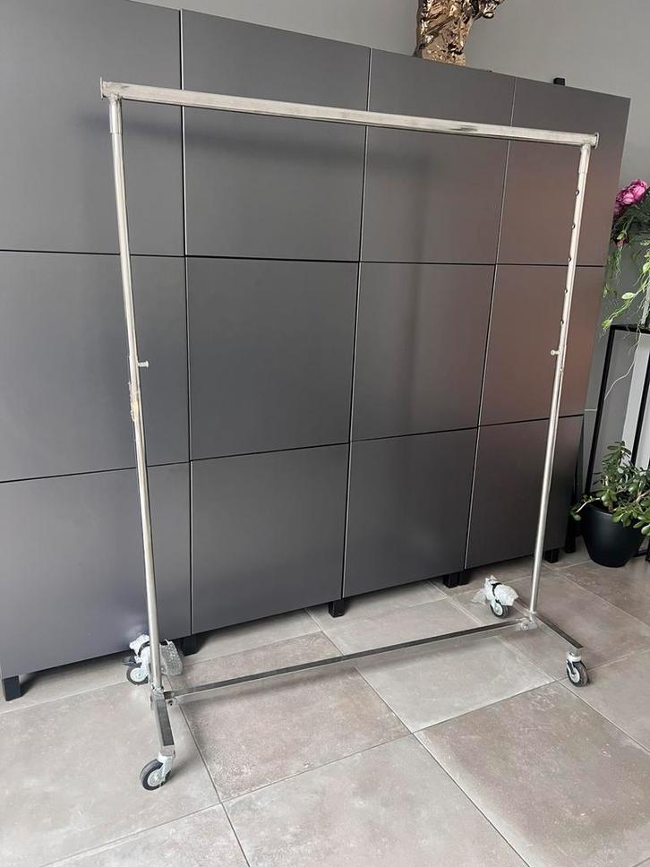 INDUSTRIËEL VERRIJDBARE INKLAPBARE CHROOM KLEDINGREK, Kleding | Dames, Kledingrekken, Gebruikt, Ophalen of Verzenden