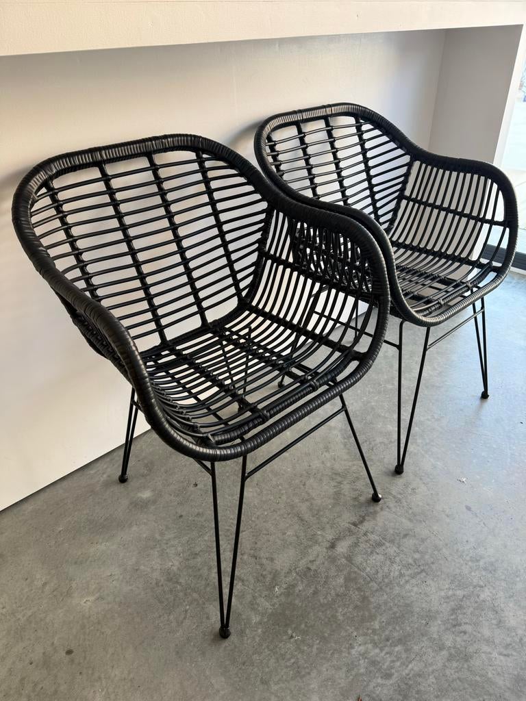 Mooie zwarte rotan stoelen van Westwing, Huis en Inrichting, Stoelen, Ophalen, Twee, Zwart, Riet of Rotan