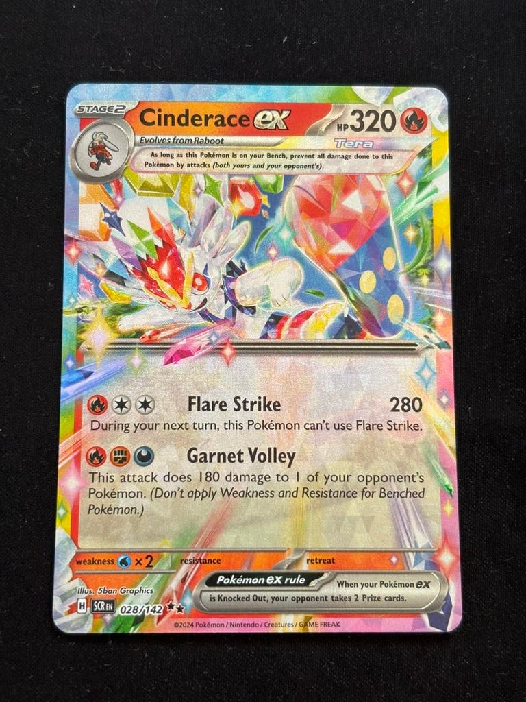 Cinderace EX - Stellar Crown 028/142, Ophalen of Verzenden, Zo goed als nieuw