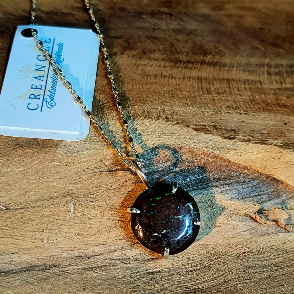Boulder opaal hanger in zilver 925, Overige kleuren, Nieuw, Ophalen of Verzenden, Met edelsteen
