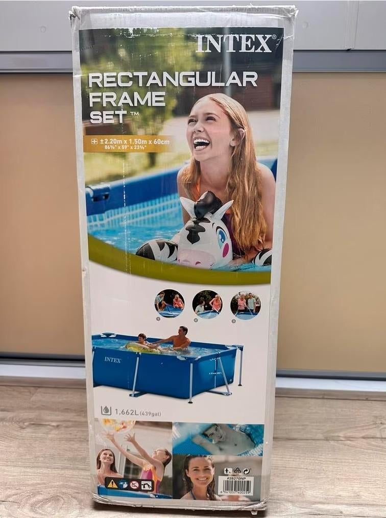 Intex opzet zwembad 2.2x1.5x0.6m, Tuin en Terras, Zwembaden, Ophalen, Gebruikt, Minder dan 80 cm, Minder dan 200 cm