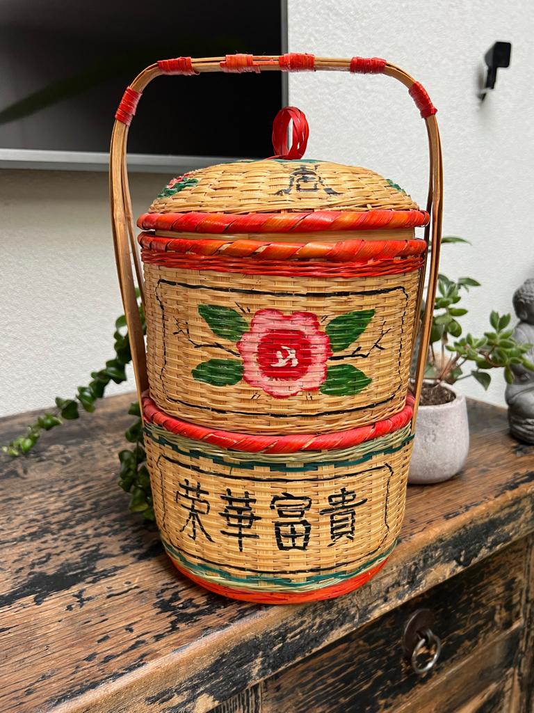 Chinese rijst pot mand chinees vintage oud Aziatisch, Huis en Inrichting, Woonaccessoires | Schalen en Manden, Gebruikt, Mand