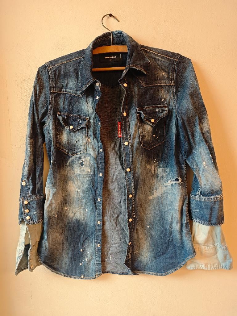 Hemd Dsquared2, Ophalen of Verzenden, Zo goed als nieuw, Maat 36 (S), Blauw