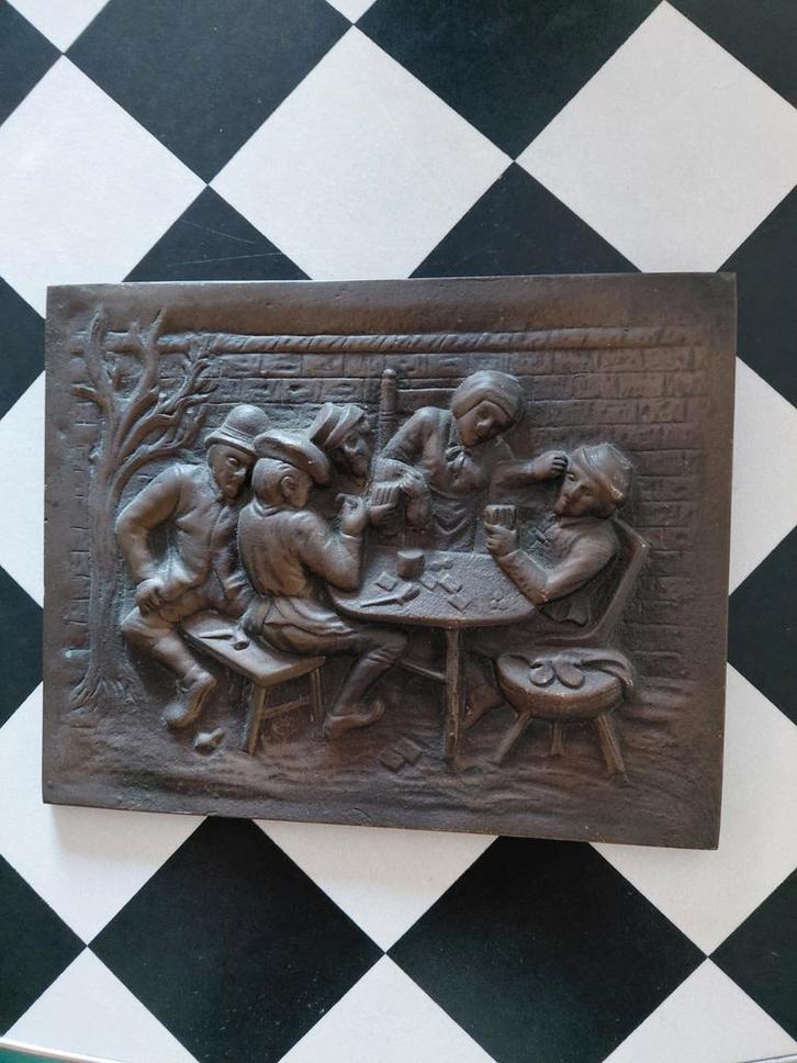 Antiek gietijzeren relief victoriaans, Antiek en Kunst, Kunst | Overige Kunst, Ophalen of Verzenden
