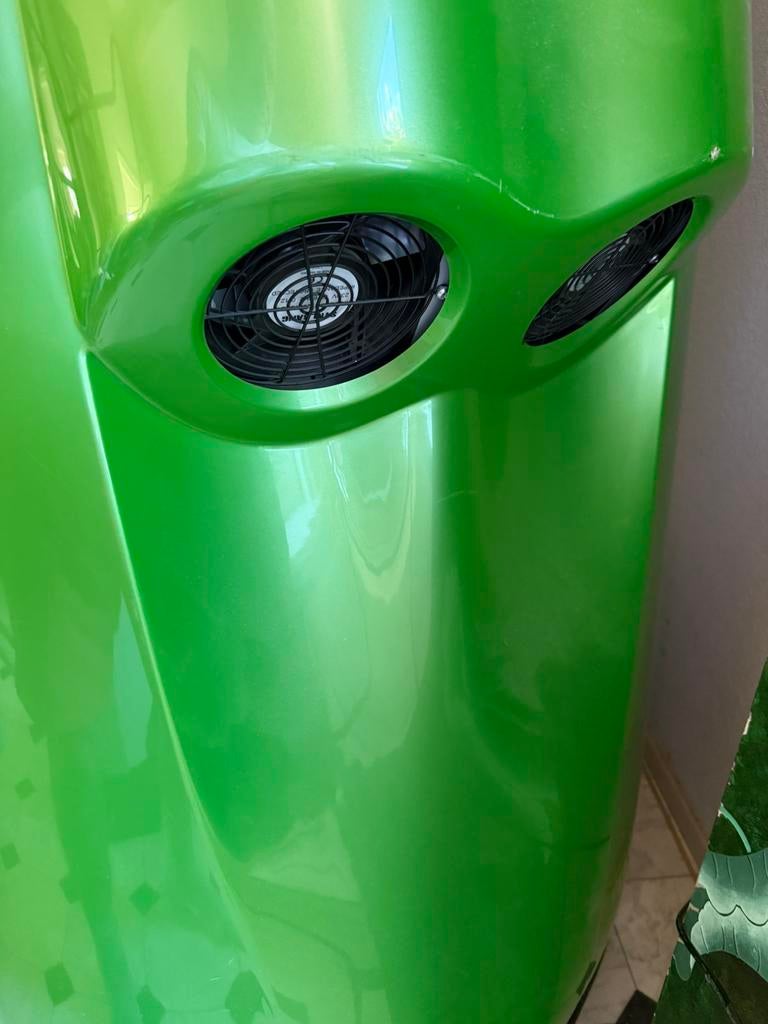 zonnebank staand.Sunvision van Alisun. Groen, Ophalen, Zo goed als nieuw, Zonnebank dubbelzijdig, 15 lampen of meer