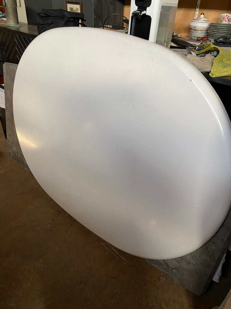 Witte ovale eettafel, Huis en Inrichting, Tafels | Eettafels, Ophalen, Gebruikt, 100 tot 150 cm, 150 tot 200 cm