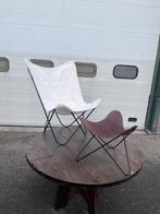 Stoel met voetenbankje jaren 50 retro design, Ophalen, Gebruikt, Metaal, Eén