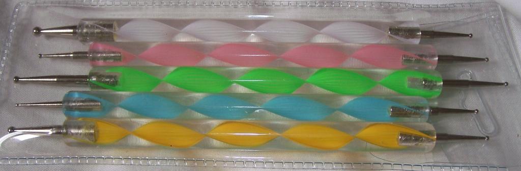5 Kleuren Dotting Tool / Tools Pen Nail Art Nagel Pen, Overige kleuren, Verzenden, Nieuw, Handen en Nagels