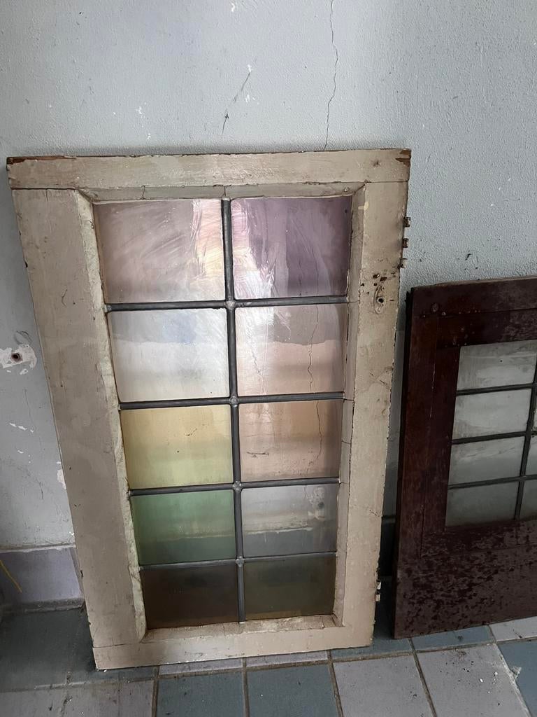 Glas in lood, Ophalen, Gevelraam of Ruit, Gebruikt, Minder dan 80 cm