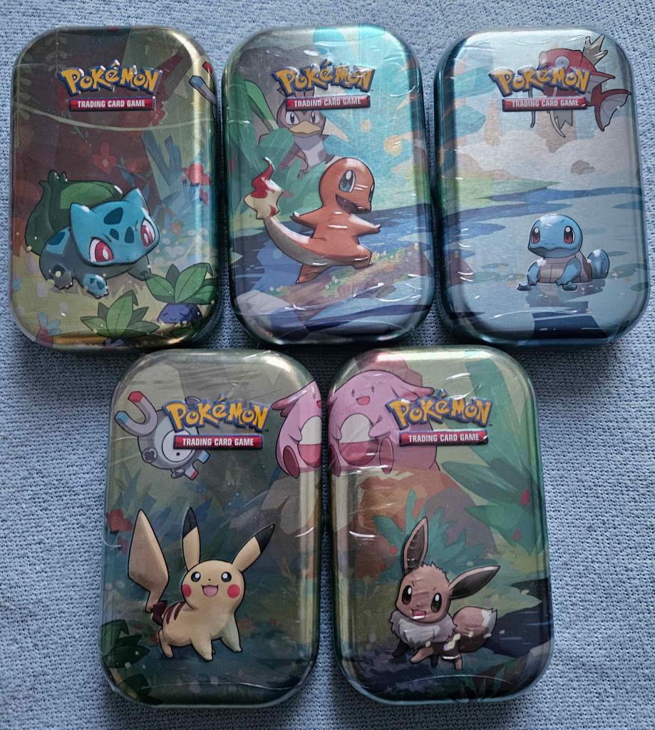 Pokemon Kanto Friends mini tin set, Ophalen, Nieuw, Boosterbox, Foil