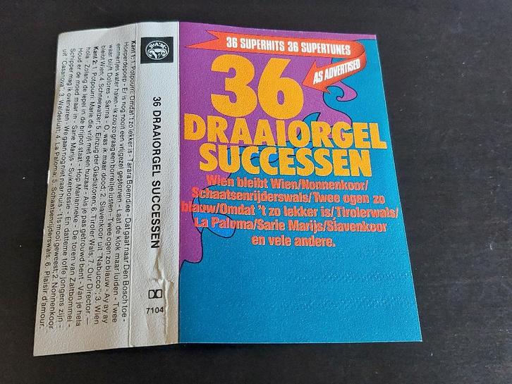 36 DRAAIORGEL SUCCESSEN (MC), Cd's en Dvd's, Cassettebandjes, Zo goed als nieuw, Origineel, Verzamelalbums, 1 bandje, Ophalen of Verzenden