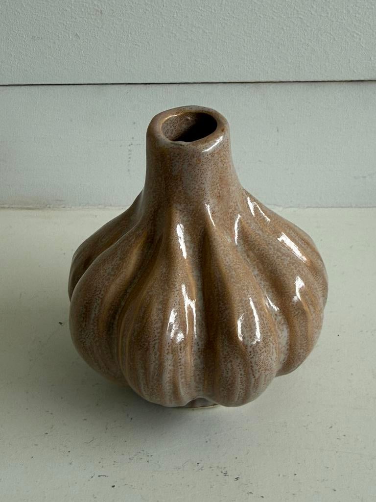 Des Pots vaasje knoflook bruin, Overige kleuren, Aardewerk of Porselein, Ophalen of Verzenden, Zo goed als nieuw