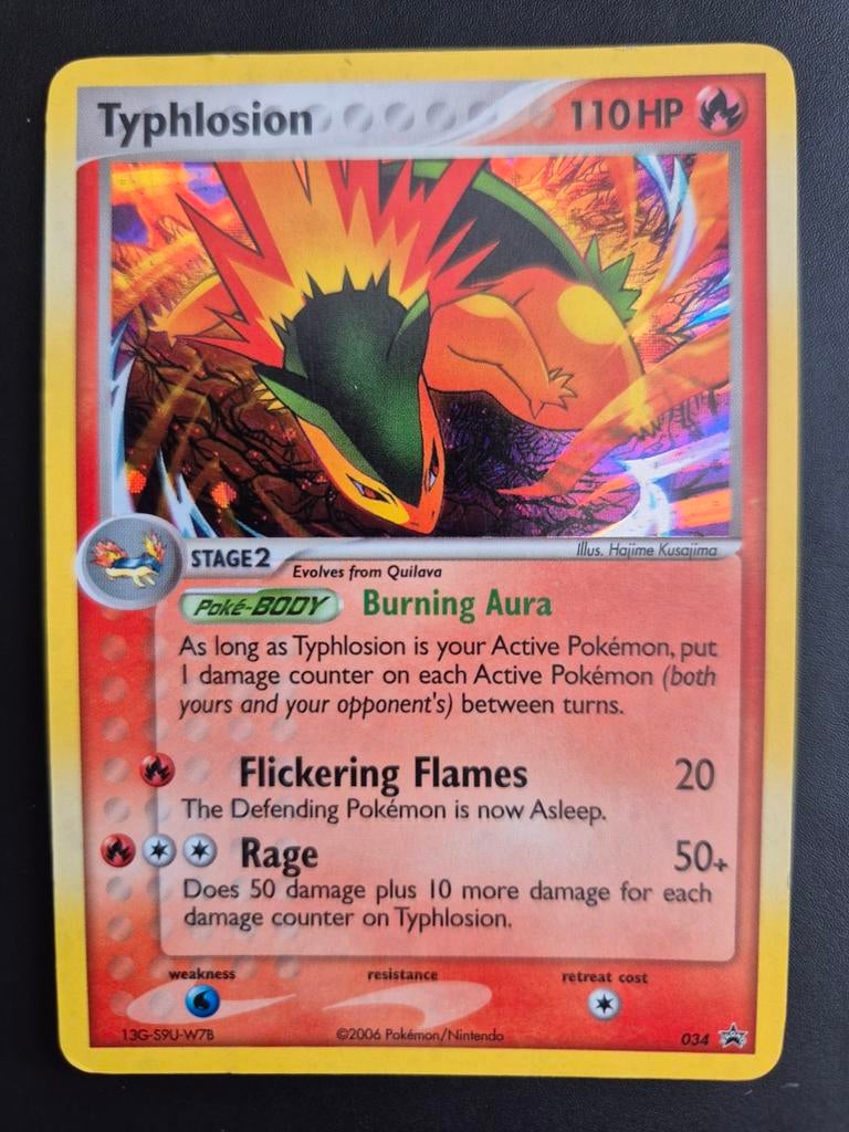 Typhlosion Holo Pokémon Kaart - Stage 2, 110 HP, Ophalen of Verzenden, Gebruikt, Losse kaart, Foil