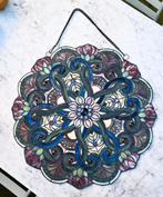 Tiffany stijl glas in lood raampaneel, Tiffany, Ophalen of Verzenden, Zo goed als nieuw, Tiffany