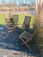 4 gave tuinstoelen hardhout, Tuin en Terras, Tuinsets en Loungesets, Ophalen of Verzenden, Gebruikt