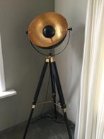 Prachtige staande vloerlamp, zwart met goud, Ophalen, Zo goed als nieuw, Hout, 150 tot 200 cm