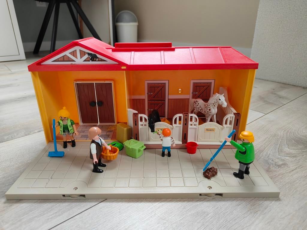 Playmobil Meeneem Stal met Paarden en Figuren, Ophalen, Gebruikt, Jongen of Meisje