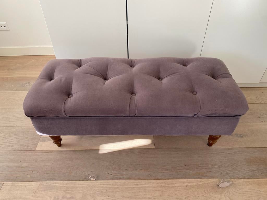 Paars bankje voor voeteneind bed - 105x39x45 cm, Ophalen, Minder dan 50 cm, Zo goed als nieuw, 100 tot 125 cm