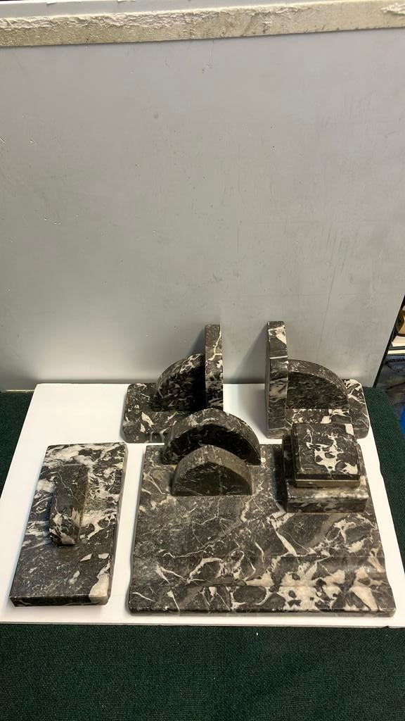 Art deco bureau set boekensteunen inktstel organiser, Antiek en Kunst, Ophalen of Verzenden