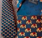 Splinternieuwe ongedragen zijden stopdas met olifant afb, Ophalen of Verzenden, Nieuw, Blauw, Met patroon