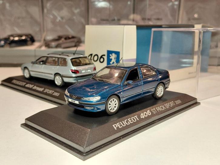 Peugeot 406 ph2 ST Pack Sport 2000 Bleu Piana 1/43 Norev, Hobby en Vrije tijd, Modelauto's | 1:43, Zo goed als nieuw, Auto, Norev
