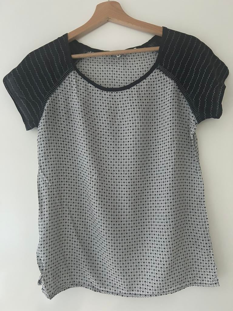 Blauw/wit shirtje van Silvercreek - maat 34, Kleding | Dames, T-shirts, Ophalen of Verzenden, Zo goed als nieuw, Maat 34 (XS) of kleiner