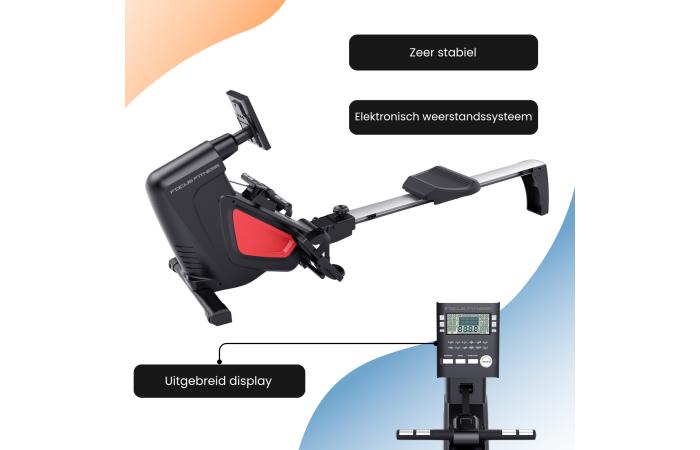 Roeitrainer Foccus Fitness Row 3, Sport en Fitness, Fitnessapparatuur, Zo goed als nieuw, Roeitrainer, Armen, Benen, Borst, Buik
