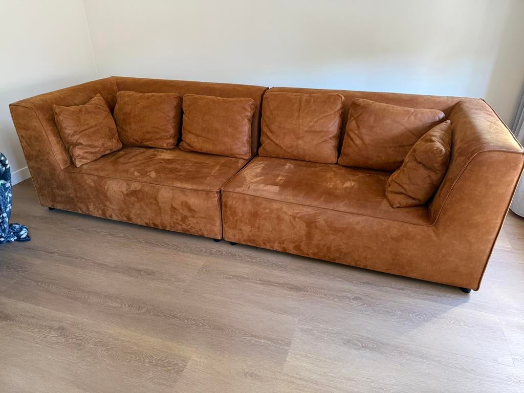 Modulaire bank, twee delen van 1.40. Totaal 2.80 breed, Ophalen, Gebruikt, Stof