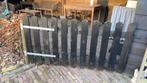 Houten poortje/  hekwerk , zwart vuren hout met schuifslot, Ophalen of Verzenden, Zo goed als nieuw, Hout, Tuinhek