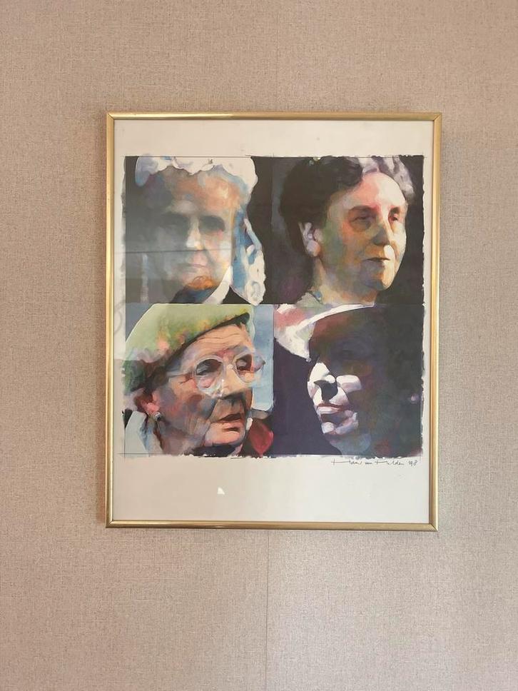 Vier Koninginnen Schilderij Hans van Helden '98, Antiek en Kunst, Kunst | Schilderijen | Modern, Ophalen of Verzenden