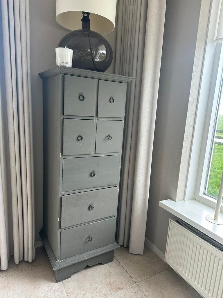 Kast - olijfgroen - ladekast, Ophalen, 100 tot 150 cm, 50 tot 100 cm, Zo goed als nieuw