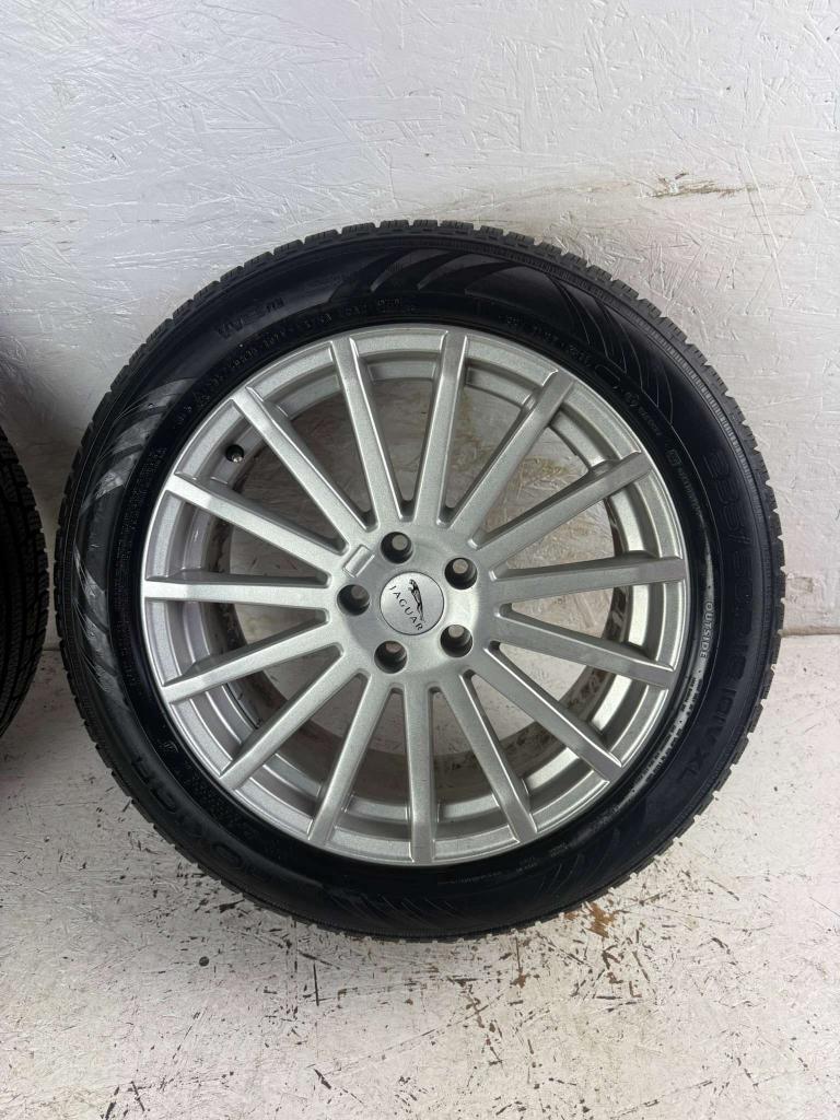 Originele Jaguar XF XJ XE velgen 18" 5x108 winterset 8mm!, Niet ingevuld, 18 inch, Gebruikt, Banden en Velgen