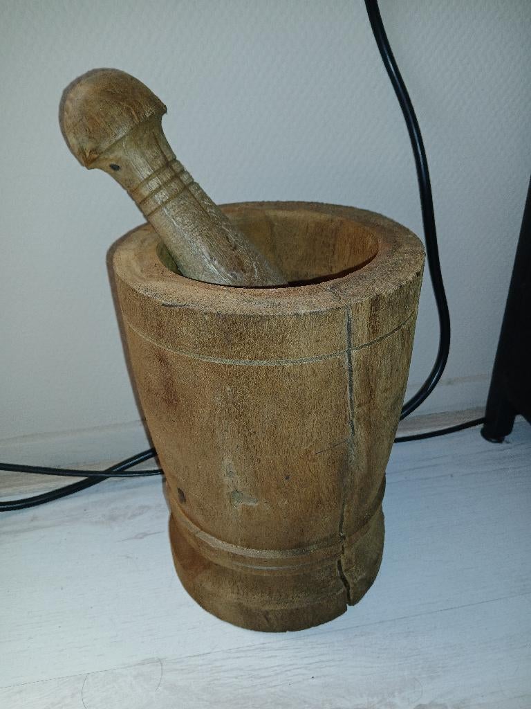 vijzel met stamper, Ophalen of Verzenden, Nieuw, Hout