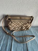 Stijlvolle beige handtas met gewatteerd patroon, Ophalen of Verzenden, Zo goed als nieuw, Beige, Handtas