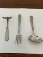 Vintage kinderbestek Gero Zilmeta set met konijnenmotief, Antiek en Kunst, Ophalen of Verzenden