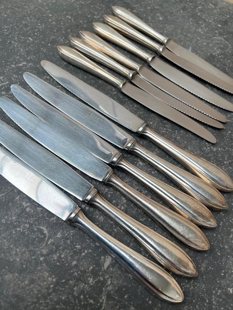 12-delige Antieke Messenset Sola 90 – Hollands Glad (1935), Verzenden