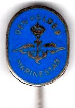 Marinestad Den Helder blauw email op zilverkl speld( J_110a), Verzenden, Zo goed als nieuw, Transport, Speldje of Pin