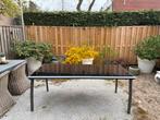 Buitentafel 100x200 gehard glas, Tuin en Terras, Tuintafels, Ophalen, Gebruikt, Rechthoekig, Metaal