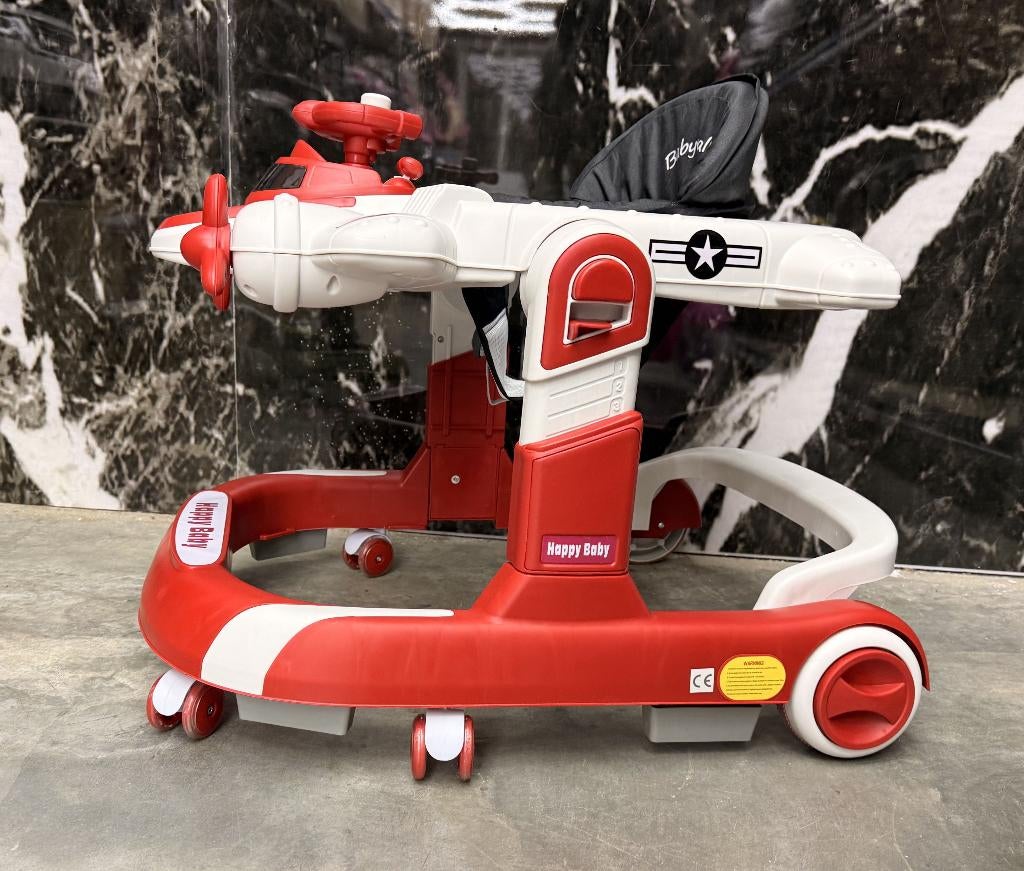 Baby looopstoel met geluidjes en stuur in kleur rood & groen, Ophalen of Verzenden, Nieuw, Overige typen, Met wieltjes