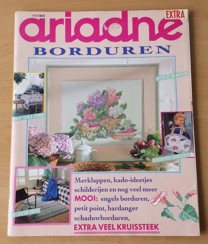 Ariadne Borduren - nr.4 - 1988 - hortensia, Patroon, Gebruikt, Ophalen of Verzenden, Handborduren