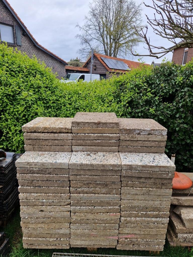 Terrastegels 40 x 40 cm, 108 stuks (17 m2), Tuin en Terras, Tegels en Klinkers, Ophalen, Gebruikt, 10 m² of meer, Beton