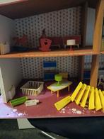 Vintage Poppenhuis met Meubeltjes - Jaren '60/'70 Stijl, Verzamelen, Poppen, Ophalen of Verzenden, Gebruikt, Overige typen